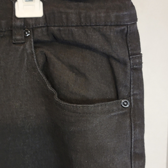 DG2 by Diane Gilman Indigo Black Denim Studded Stretch Boot-Cut Jeans Size 14 - Picture 6 of 10